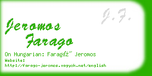 jeromos farago business card